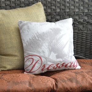 Dressage Horse 14" x 14" Throw Pillow